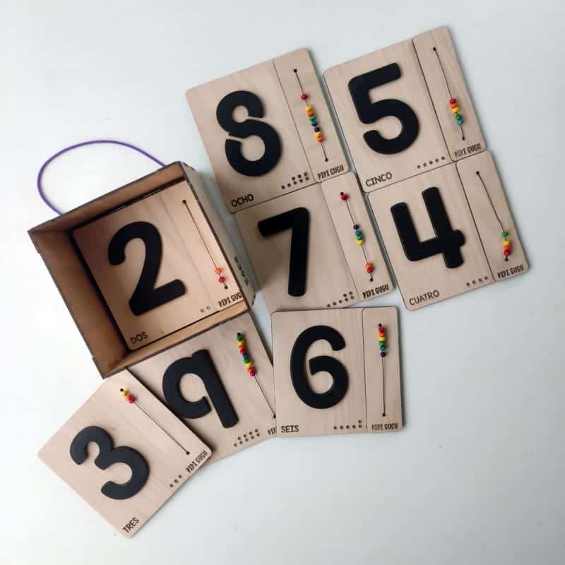 Kit de Regletas Numéricas 0 al 9 con Ábaco – Exploración Sensorial y Escritura - Image 4