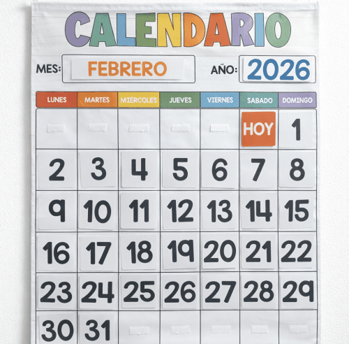 Calendario interactivo para aula – Recurso educativo de organización del tiempo